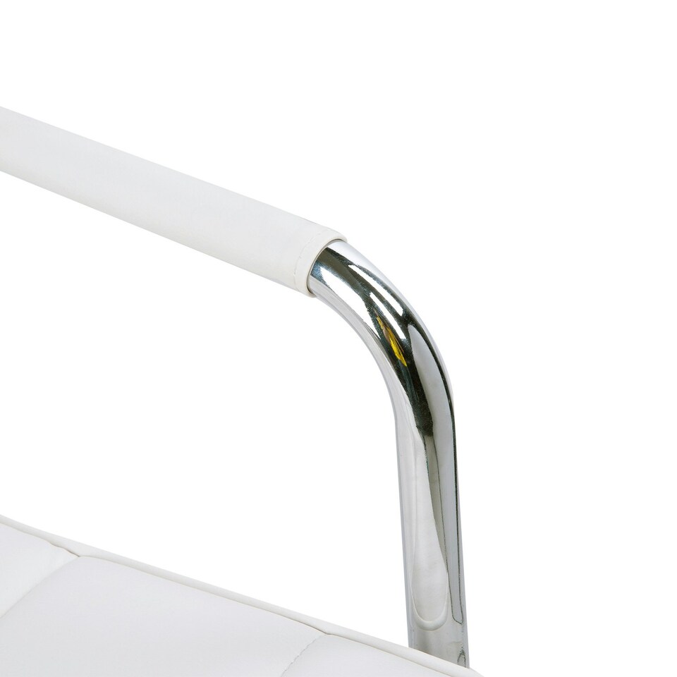 image 1 of Vinsetto Mid Back Home Office Chair Swivel Computer Chair with Armrests, White
