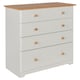 image 5 of Colorado 4 Drawer Chest - White Painted Wood Bedroom Storage Cabinet with Oak Effect Top | White | White | 1
