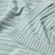 image 4 of Homescapes Cotton Cable Knit Throw - Duck Egg Blue - 130 x 170 cm Blue