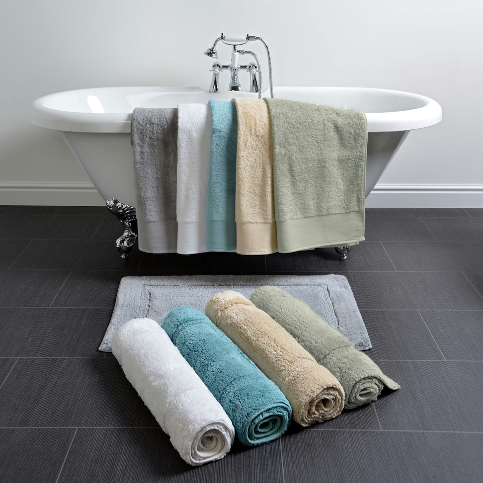 image 1 of Marlborough Bamboo Cotton Bath Mat - Sage Green Green | Sage Green
