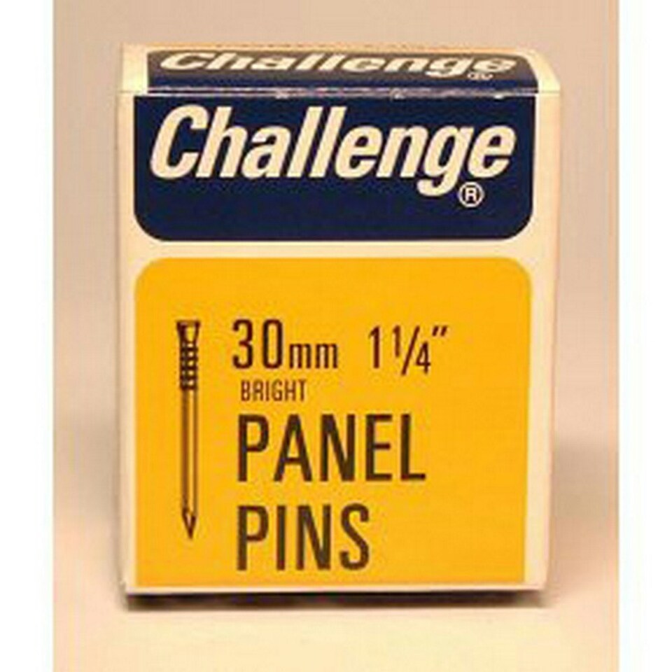 Challenge Steel Panel Pin Nails - Silver - 30mm