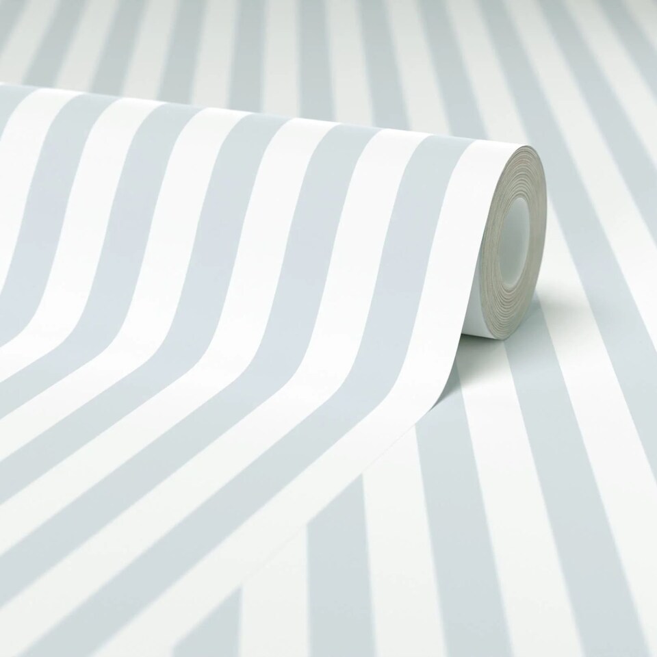 image 1 of Classic Stripe Wallpaper in Powder Blue | Blue | Powder Blue | 50cm x 10m