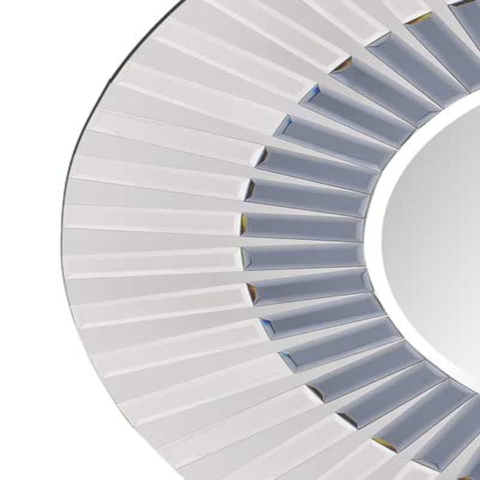 image 1 of All Glass Stylised Round Wall Mirror 80 x 80 CM N/A