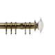 image 1 of 35mm Fixed Length Metal Curtain Pole Set Antique Brass Luxe Aztec Finial 320cm | Bronze | Bronze
