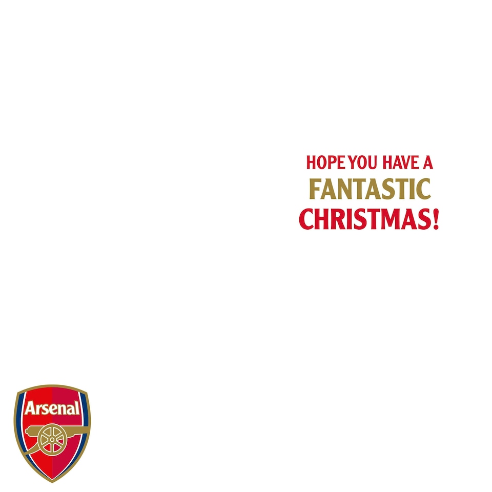 image 1 of Arsenal FC Personalise Christmas Card With Sticker Sheet