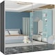image 1 of Modern 200cm Sliding Mirrored Wardrobe with Drawers & Ample Storage | White, Black, Grey Grey | Grey200cm