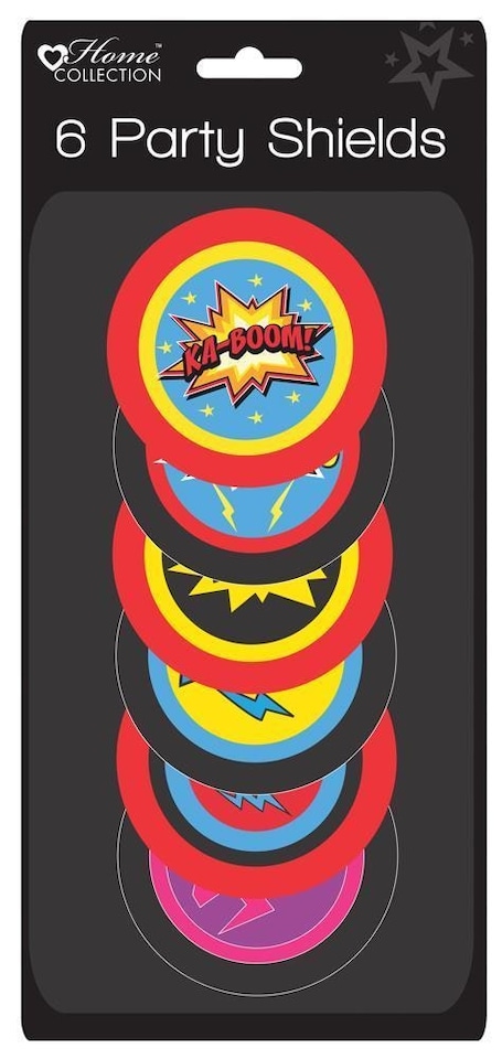 image 1 of Pack of 6 Superhero Design Shield - Party Bag Fillers