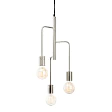 Roxy 3 Light Cluster Pendant Brushed Steel, E27