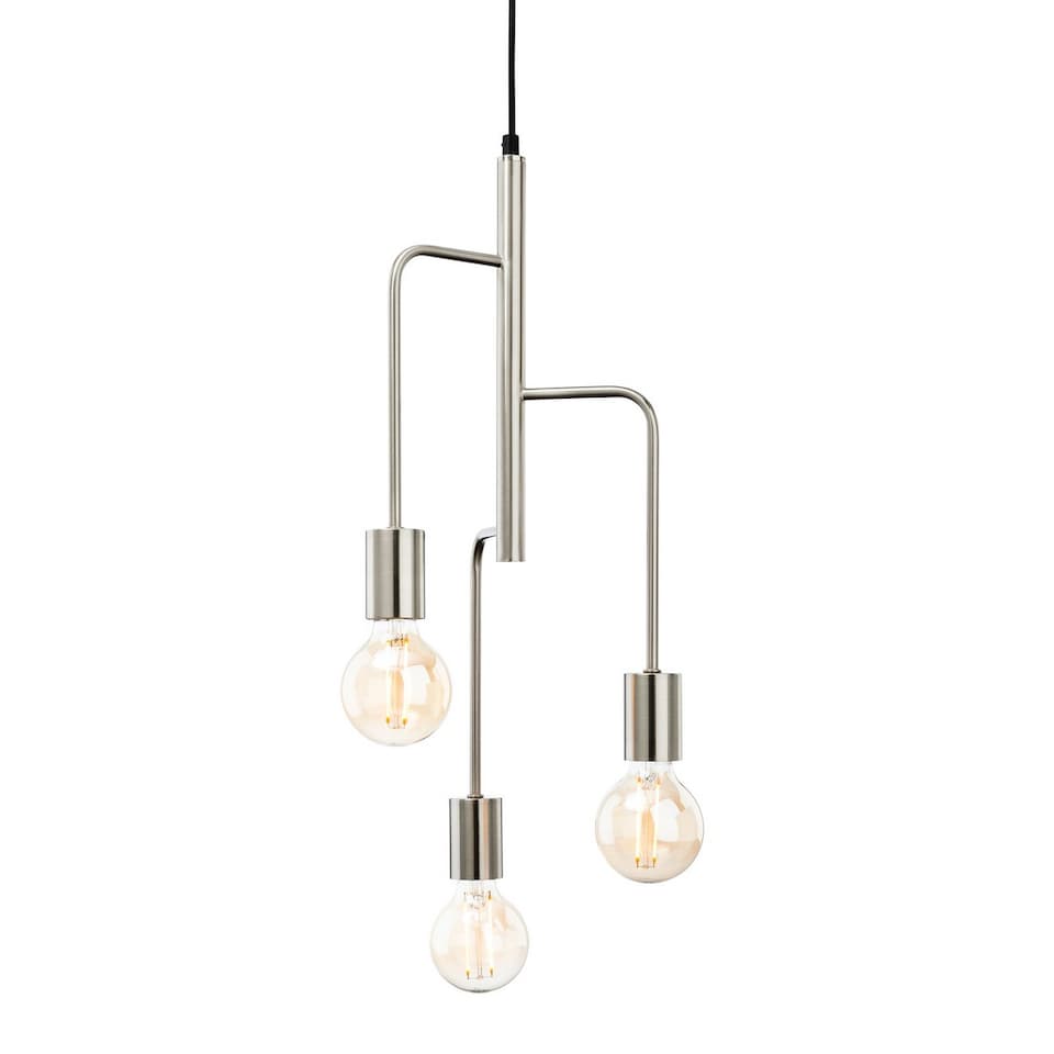 Roxy 3 Light Cluster Pendant Brushed Steel, E27