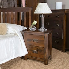 Boston, 2 Drawer Petite Bedside Cabinet Brown