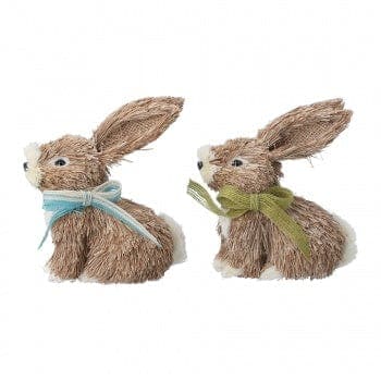 Stella Graham Two Bristle Bunnies Spring Decorations in Brown