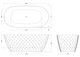image 2 of Balterley Textured Oval Freestanding Bath: Double-Ended Acrylic Bath with Diamond Design