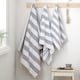 image 4 of Bianca Reversible Stripe Cotton Jacquard Hand Towel | Grey | Hand towel