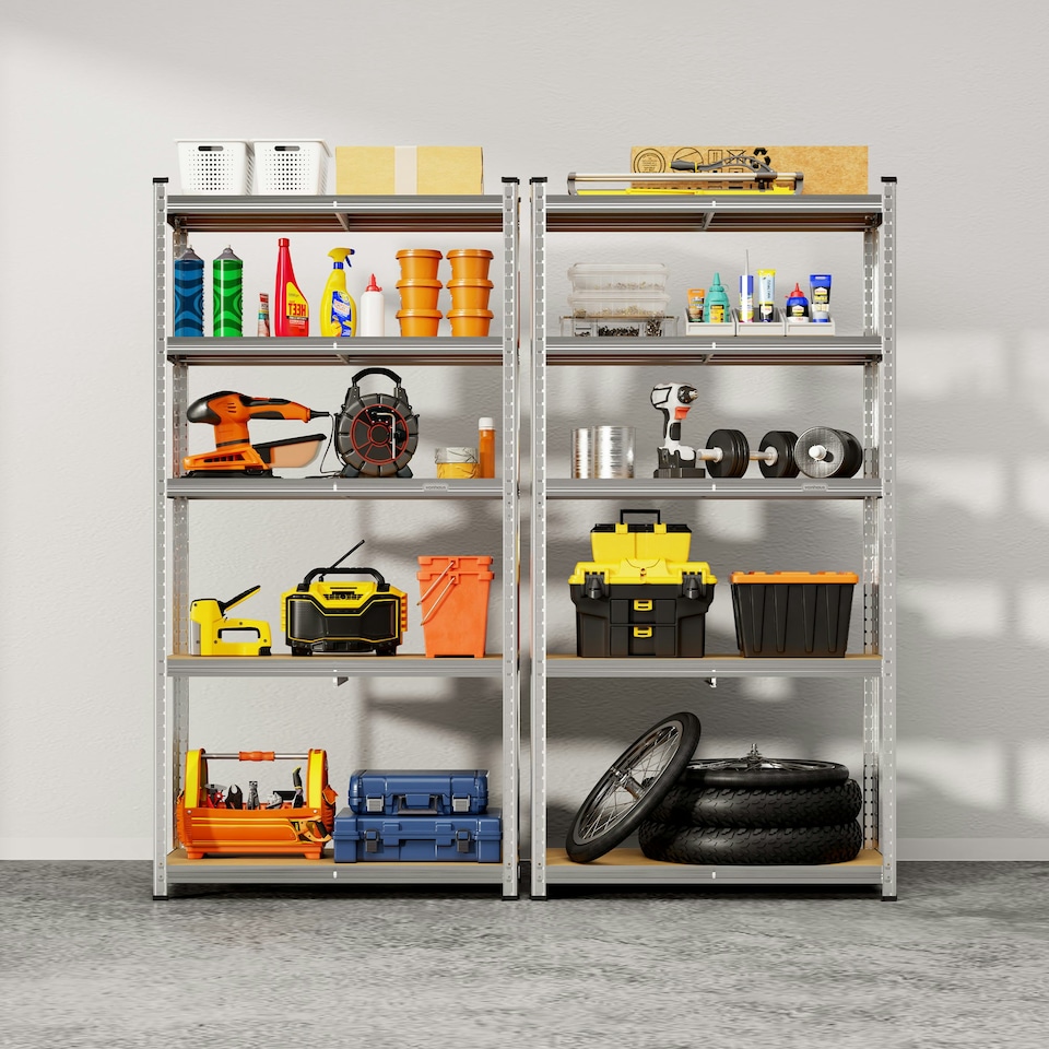 image 1 of VonHaus Heavy Duty 5 Tier Garage Shelving Units with 875Kg Max Load