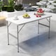 image 2 of 4ft Folding Table heavy duty Outdoor and Indoor use Garden Camping Event Table  White | White | White