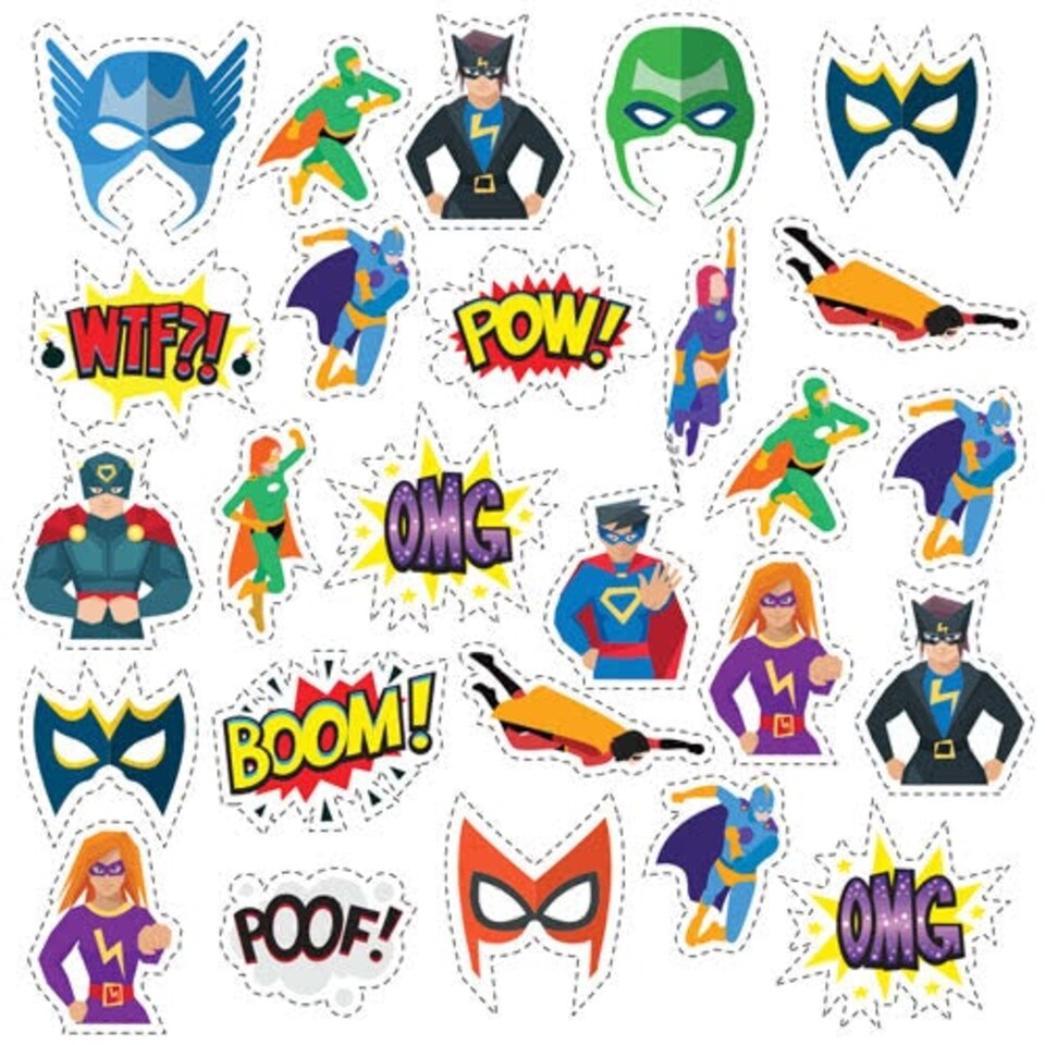 Superhero Masks Cutting Sheet PVC Party Sign Decoration 133cm x 133cm
