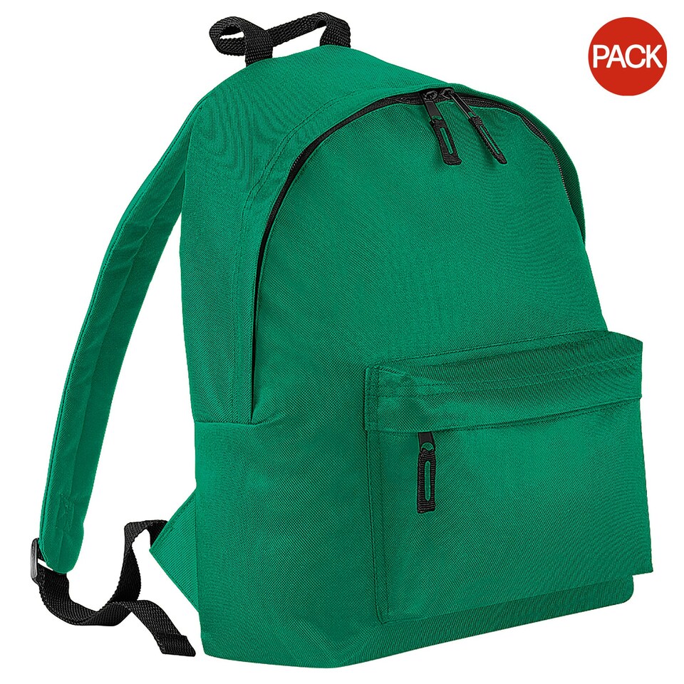 Bagbase Fashion Backpack / Rucksack (18 Litres) (Pack Of 2) - Kelly Green - One Size