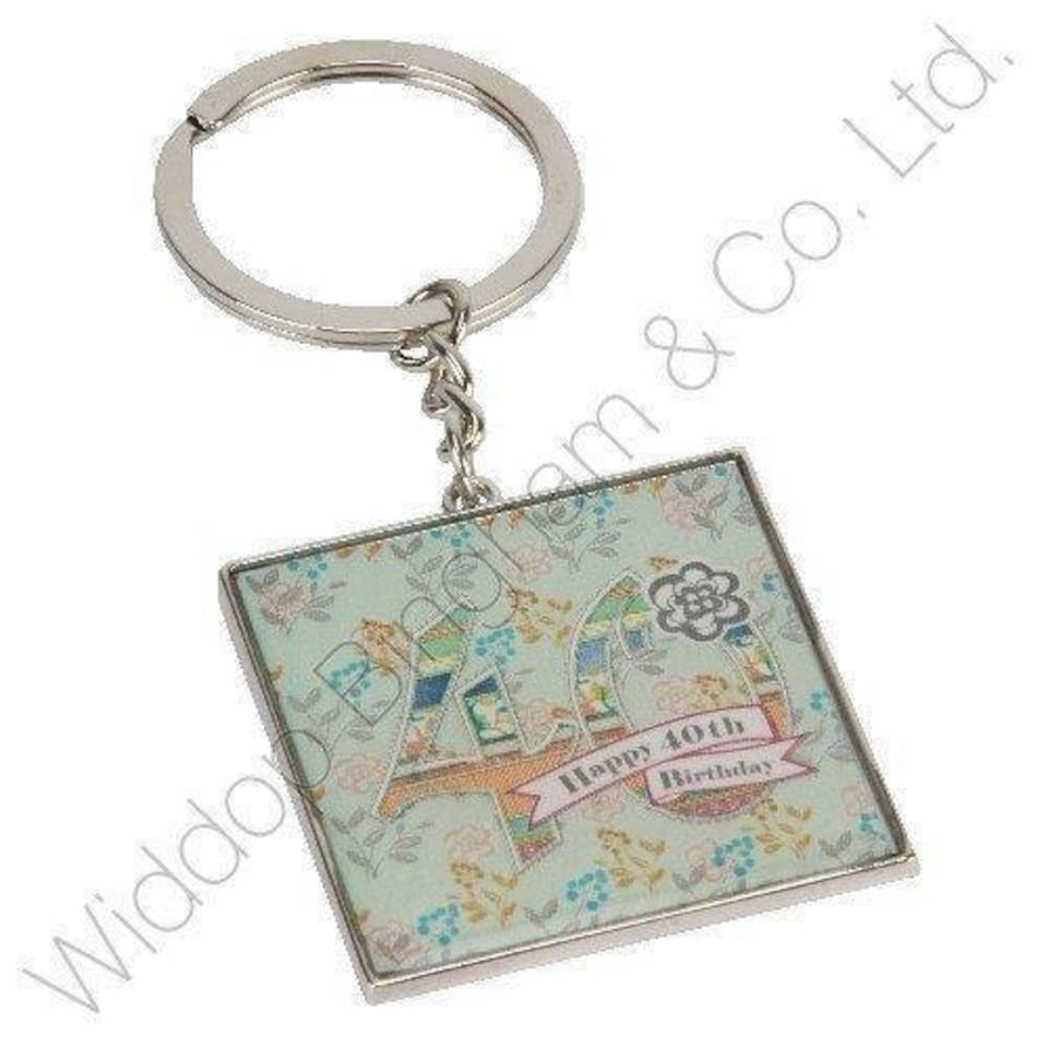 image 1 of Laura Darrington Patchwork Collection Keyring - 40th
