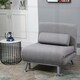 image 2 of HOMCOM Folding 5 Position Convertible Sleeper Chair Sofa Bed Grey Silver