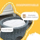 image 5 of PawHut 2-Tier Elevated Pet Cushion Bed Basket Willow Cat Tree House Condo Kennel