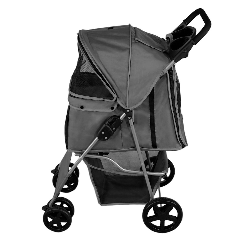 image 1 of Pet Stroller with Rain Cover – Grey | Multi | One Size