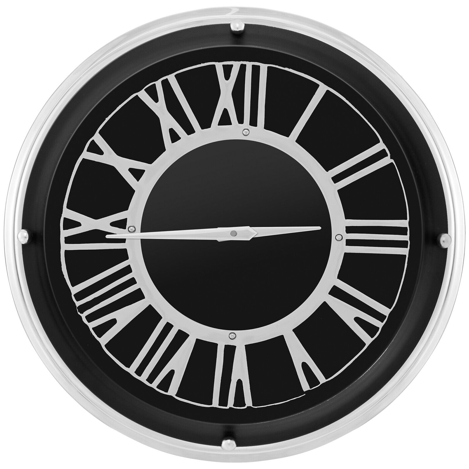 Costway 17.5 Inch Silent Wall Clock Non-Ticking Large Decorative Modern Wall Clock in Black