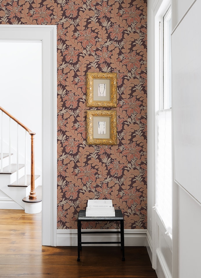 image 1 of A-Street FD26144 Butterfield Floral Wallpaper, Burgundy