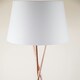 image 4 of First Choice Lighting Pair Copper Tripod Floor Lamp with White Fabric Shade Copper | White