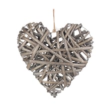 Medium Full Antique Wash Wicker Heart | Brown | Natural