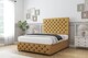 image 3 of Sloomy Watson Mustard Plush Divan Bed Base No Drawers With 54 Inch Floor Standing Headboard & 12 Inch Matching Footboard | Gold | Mustard | Small Double | 1