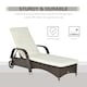 image 3 of Outsunny Adjustable Wicker Rattan Sun Lounger Recliner Chair Brown
