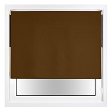 FURNISHED Roller Blind Blackout Easy Fit Trimmable Insulated UV Protection with Metal Fittings | Brown | Brown