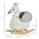 image 7 of HOMCOM Cute Kids Ride-On Rocking Swan w/ Sound Handlebars Seat Belt Plush Body
