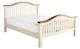 image 1 of 5ft King Size Real oak and Cream,Chunky, Curved, Solid,strong,wood bed frame.High foot end wooden bedstead | Cream | Real Oak & Cream | King