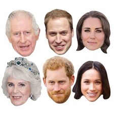 Royal Family Royal Connections Cardboard Face Masks - Pack of 6