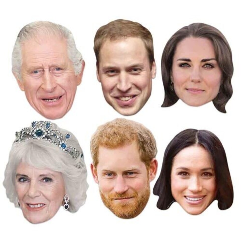 Royal Family Royal Connections Cardboard Face Masks - Pack of 6