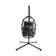 image 1 of Groundlevel Luxury Hanging Egg Chair with Cushion and Weather Resistant Frame | Grey