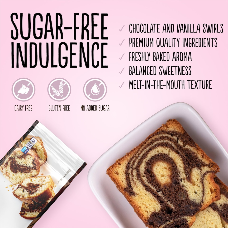 image 1 of Diablo Sugar Free Marble Cake 400g 3 Pack