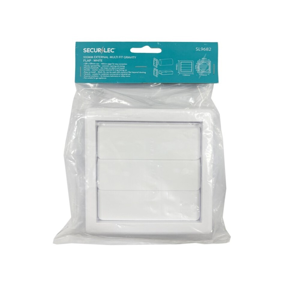 image 1 of Securlec Multi Fit Louvre Vent | White | White | 1
