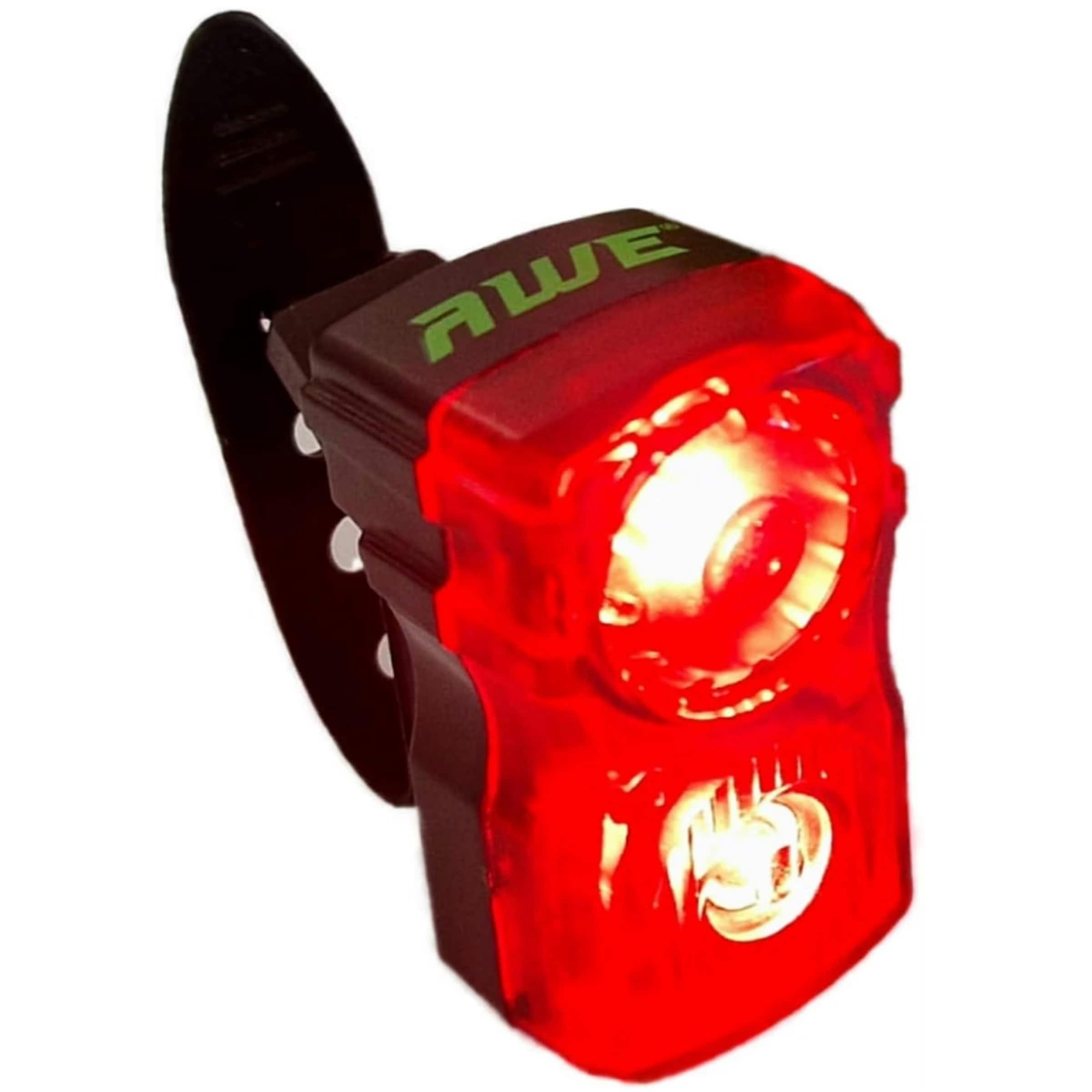 AWE AWEFlash Superbright 40 Lumens 2 x 0.5W Red LED USB Bike Rear Light