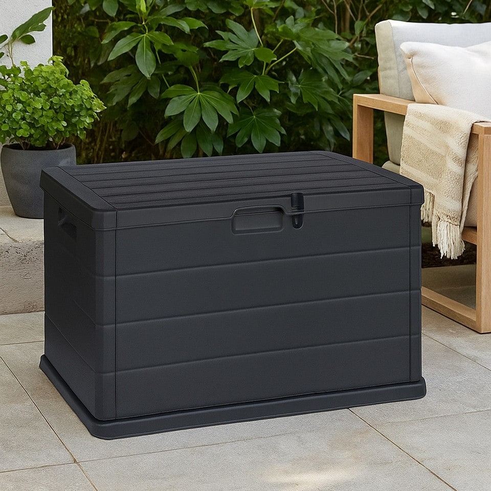 image 1 of 200L Large Lockable Outdoor Garden Storage Box Heavy Duty Patio Cushion Chest