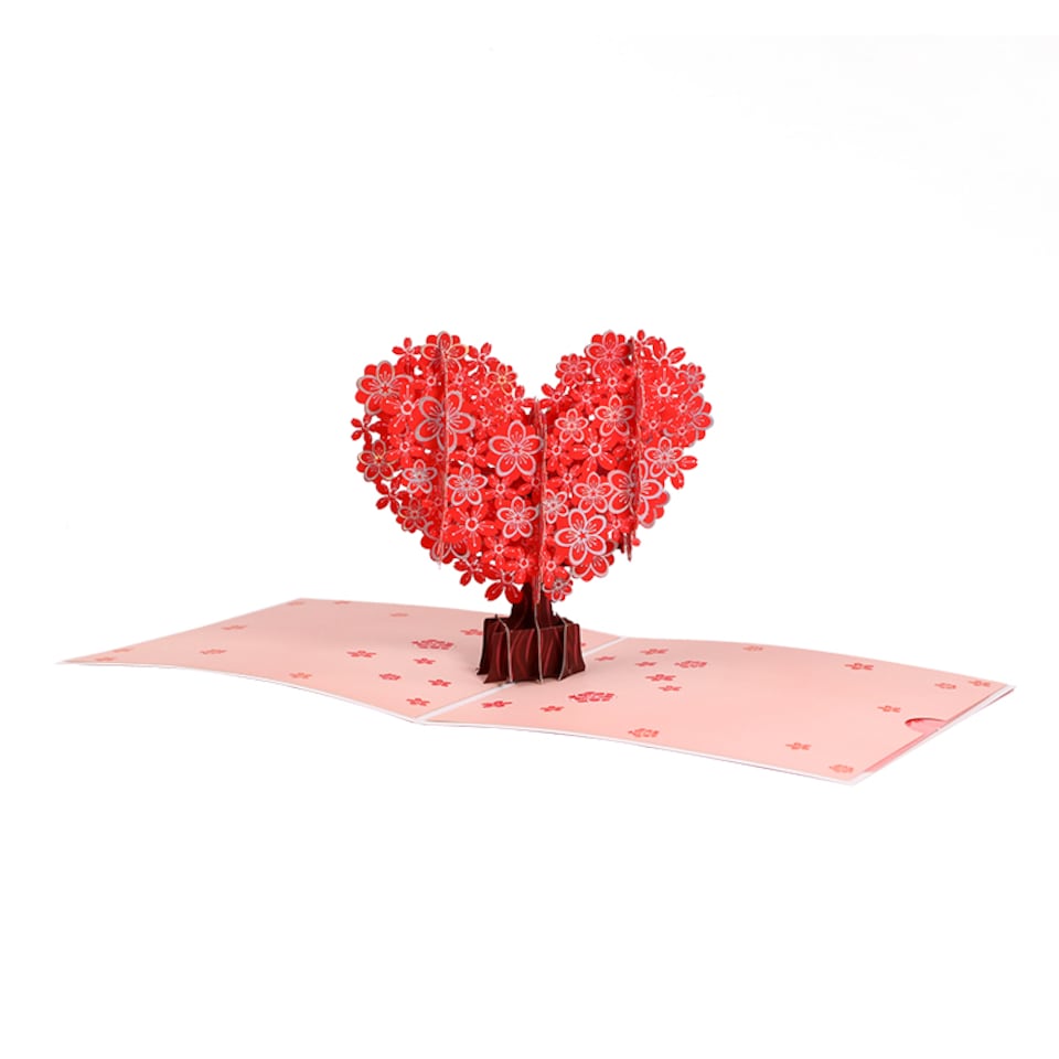 image 1 of Valentine’s Bloom Heart Tree 3D Pop Up Greeting Card