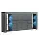 image 1 of Grey Sideboard 164cm Gloss Doors Free LED Modern Storage Cabinet | Grey