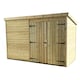 image 4 of 10 x 3 WINDOWLESS Garden Shed Pressure Treated T&G PENT Wooden Garden Shed + Double Doors (10' x 3' / 10ft x 3ft) (10x3)