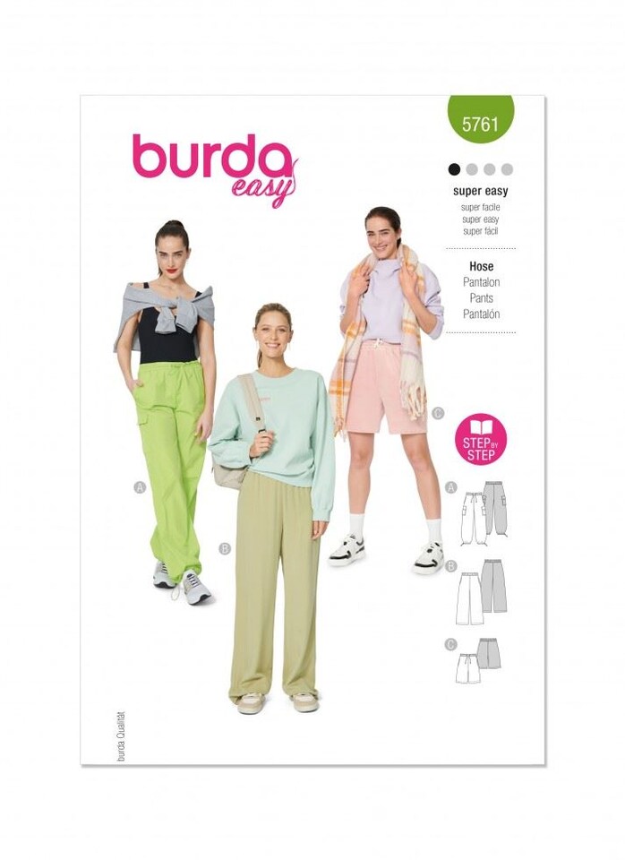 Burda 5761 Paper Sewing Pattern – Women’s Trousers, Sizes 8–22 (34–48), Easy