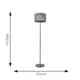 image 5 of ValueLights Solar Powered Outdoor Grey Rattan Garden Floor Lamp with Drum Shade | Grey