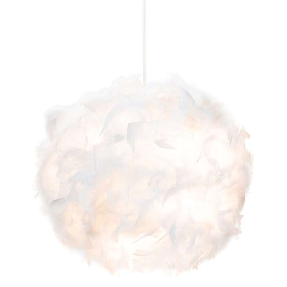 image 1 of Eye-Catching and Designer Small White Feather Decorated Pendant Lighting Shade | White | White | 1