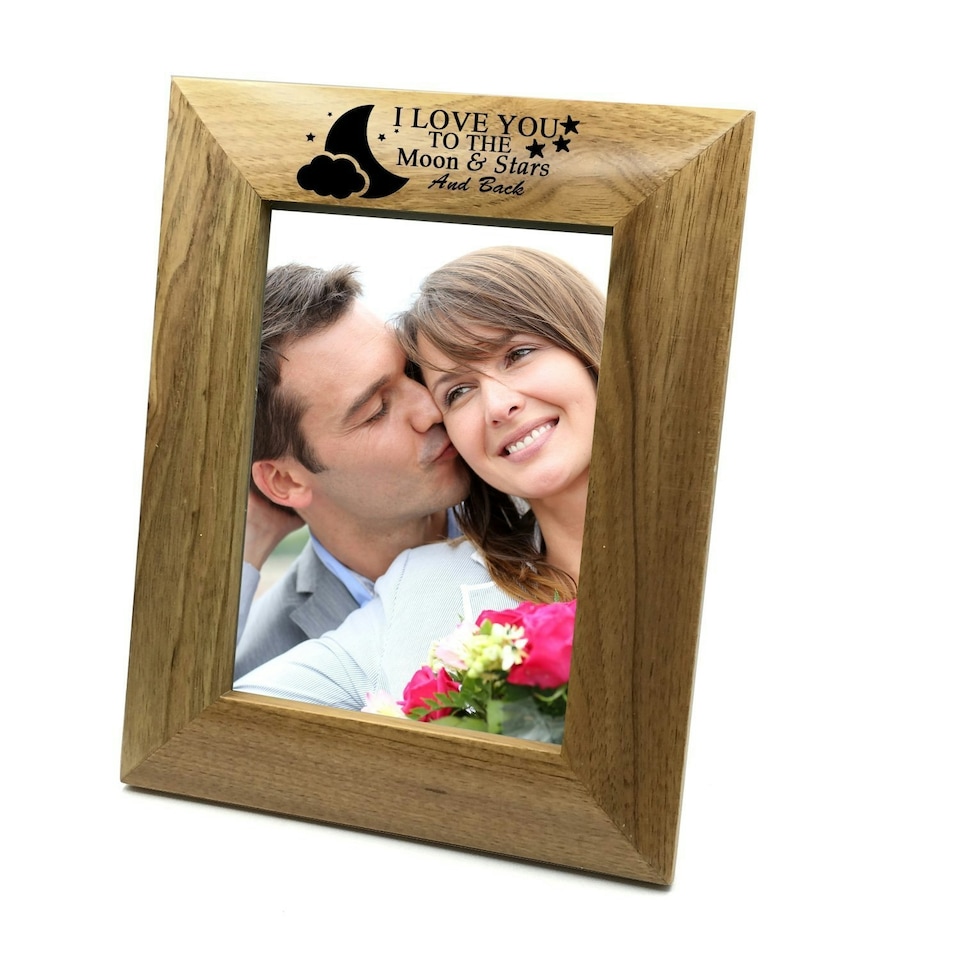 image 1 of Love You To The Moon And Stars And Back Wooden Photo Frame Gift Brown | Brown 5x7 | One Size