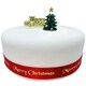 image 2 of Anniversary House Green Tree Resin Cake Topper & Merry Christmas Motto