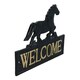 image 2 of Horse Welcome Cast Iron Sign Plaque Wall Fence Gate House Stable Farm Yard
